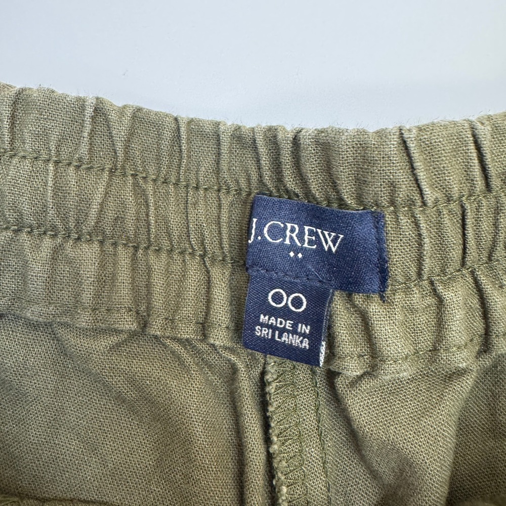 J Crew Pants Womens 00 Green Linen Cotton Joggers Gorpcore Utility - Picture 4 of 10